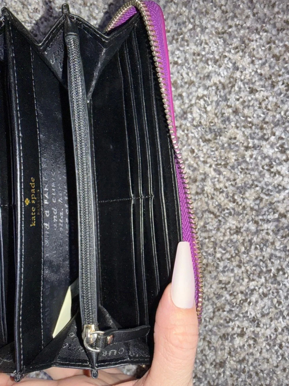Kate spade Rainer lane pink metallic holographic long zip wallet - Picture 10 of 12